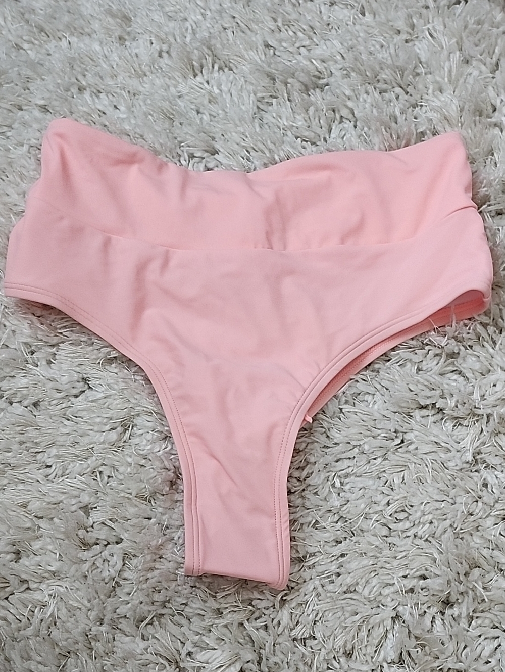 High-Waist Pink Women's Swim Bottom S